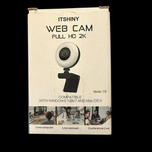 NIB Itshiny 2K Full HD Webcam C6 Built-In Microphone Windows Mac OS X Compatible